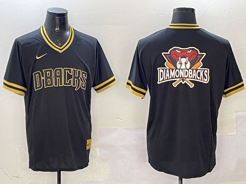 Men Arizona Diamondback Blank Black Gold Game 2025 Nike MLB Jersey style 2->oakland athletics->MLB Jersey